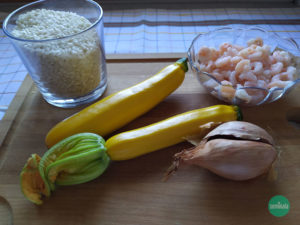 Riso, zucchine gialle, gamberetti, cipolla - Ricette Seminala